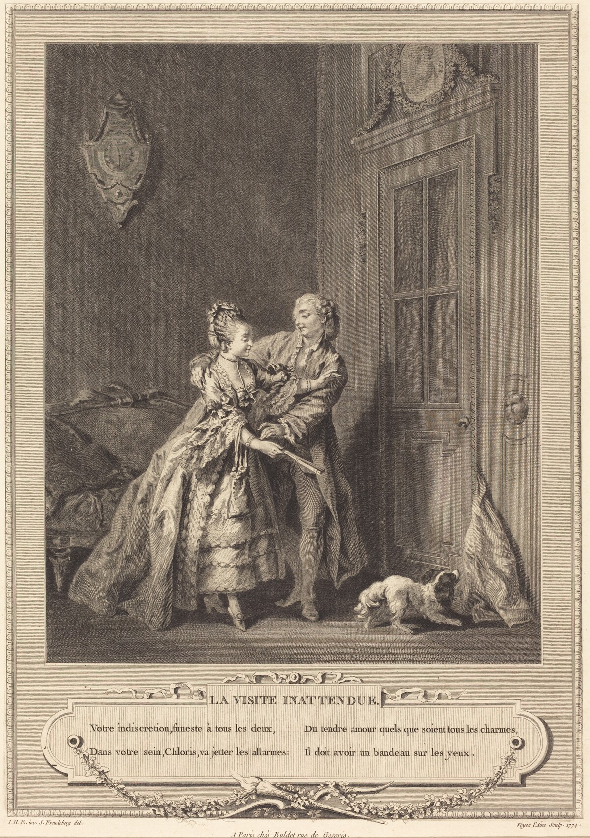 La visite inattendue by Nicolas Joseph Voyez after Sigmund Freudenberger