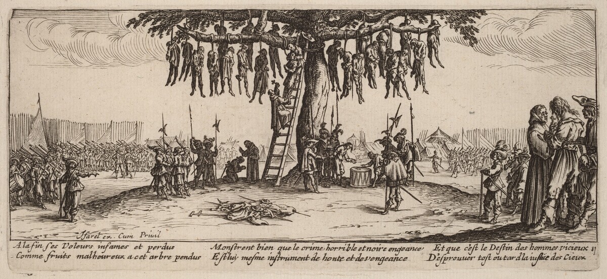 The Hanging by Gerrit van Schagen after Jacques Callot