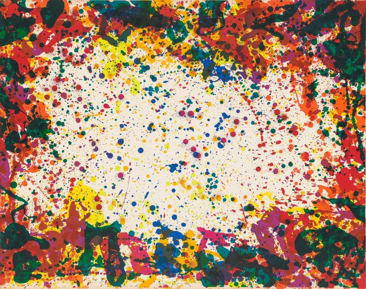 Five Coral Screen by Sam Francis