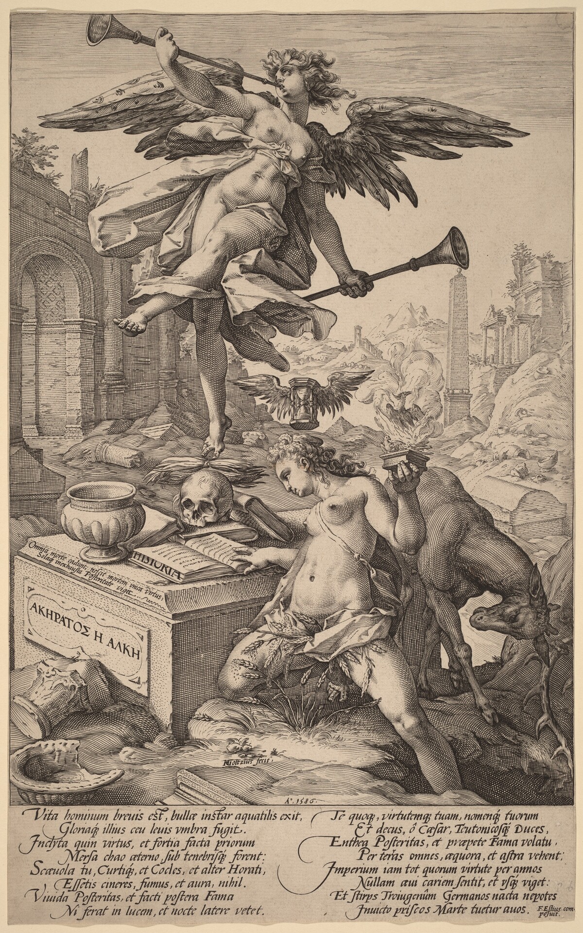 The Allegory of Fame and History by Hendrik Goltzius