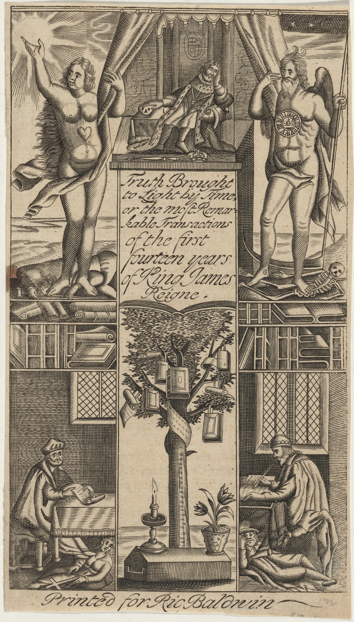 Frontispiece to Truth Brought to Light by Time by John Droeshout