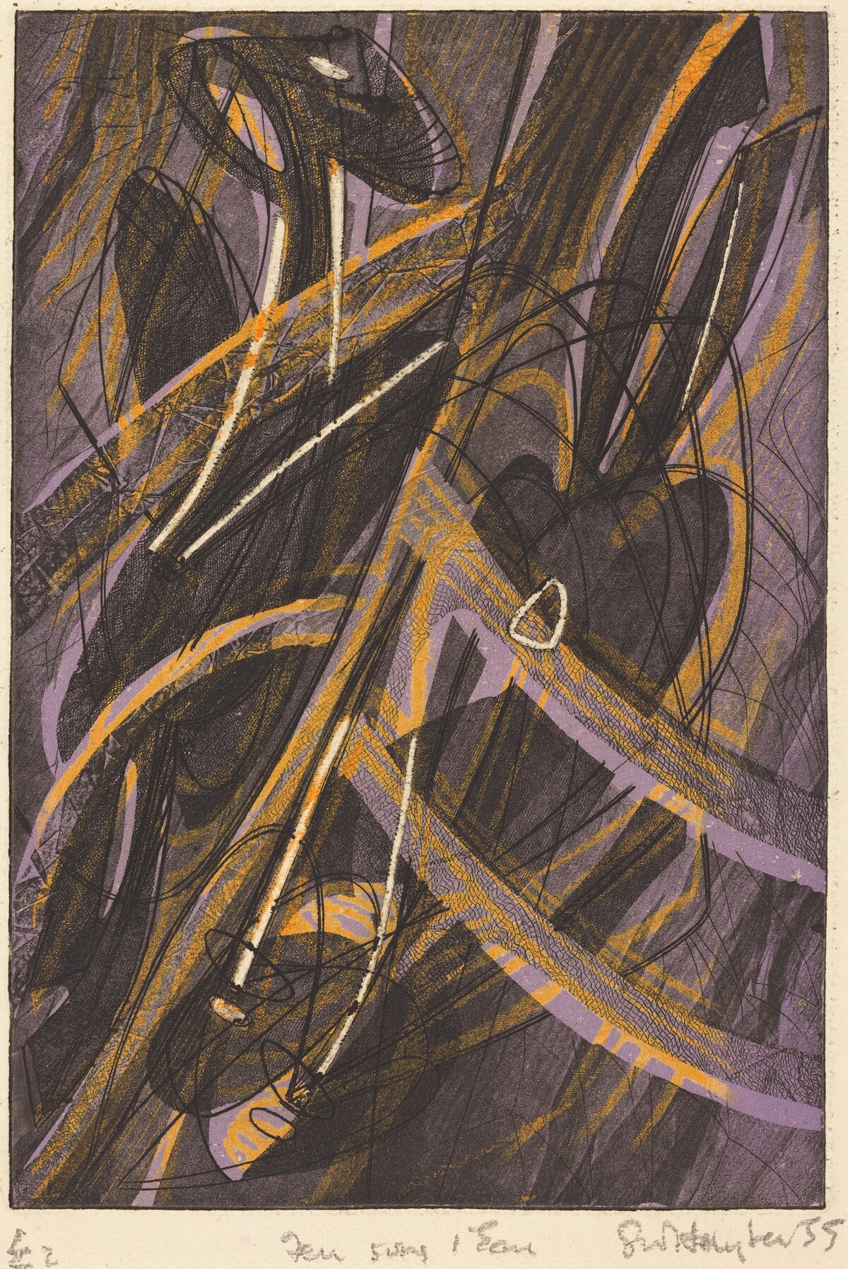 Feu sous l'eau (Fire Under the Water) by Stanley William Hayter