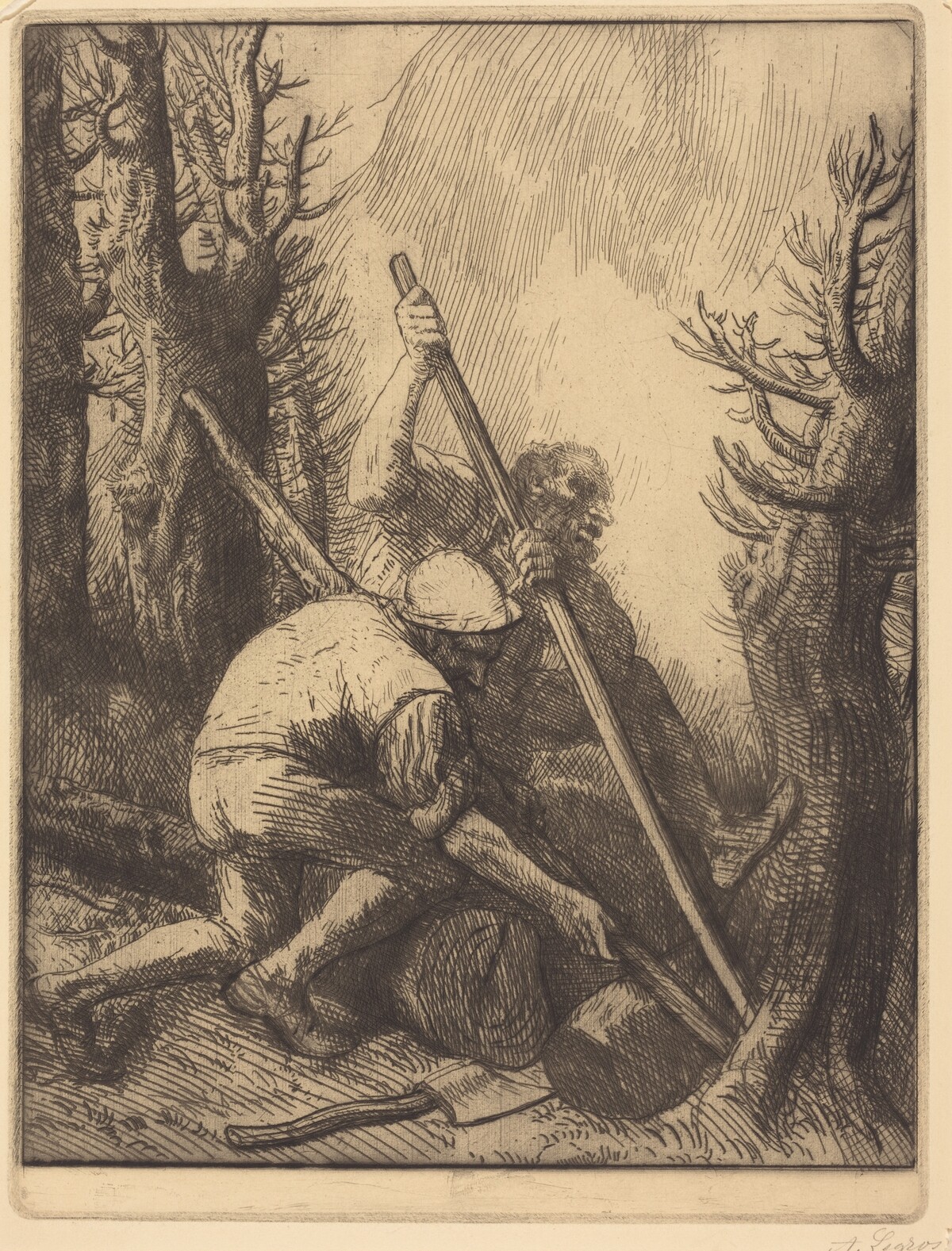 Woodcutters, 3rd plate (Les bucherons) by Alphonse Legros