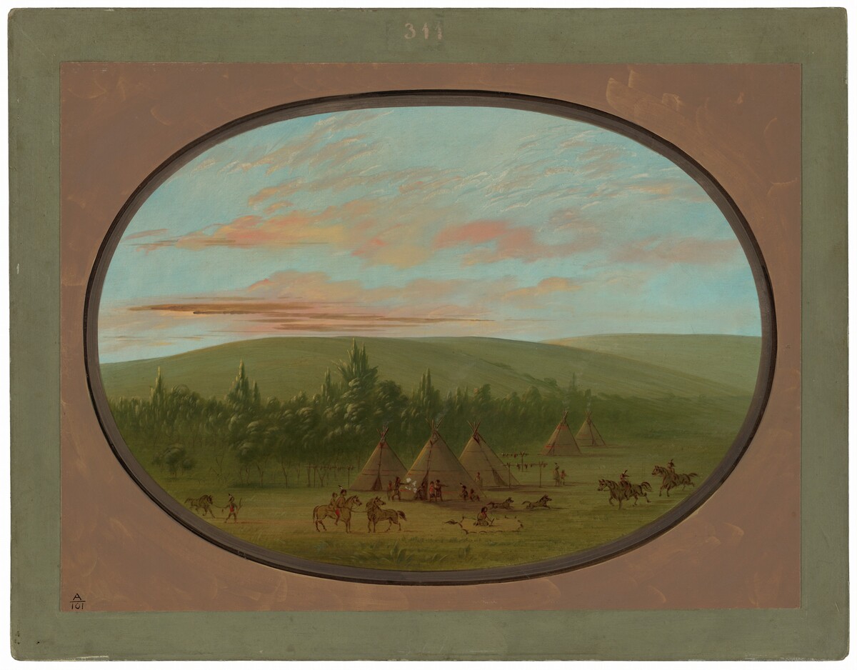 A Sioux Village by George Catlin