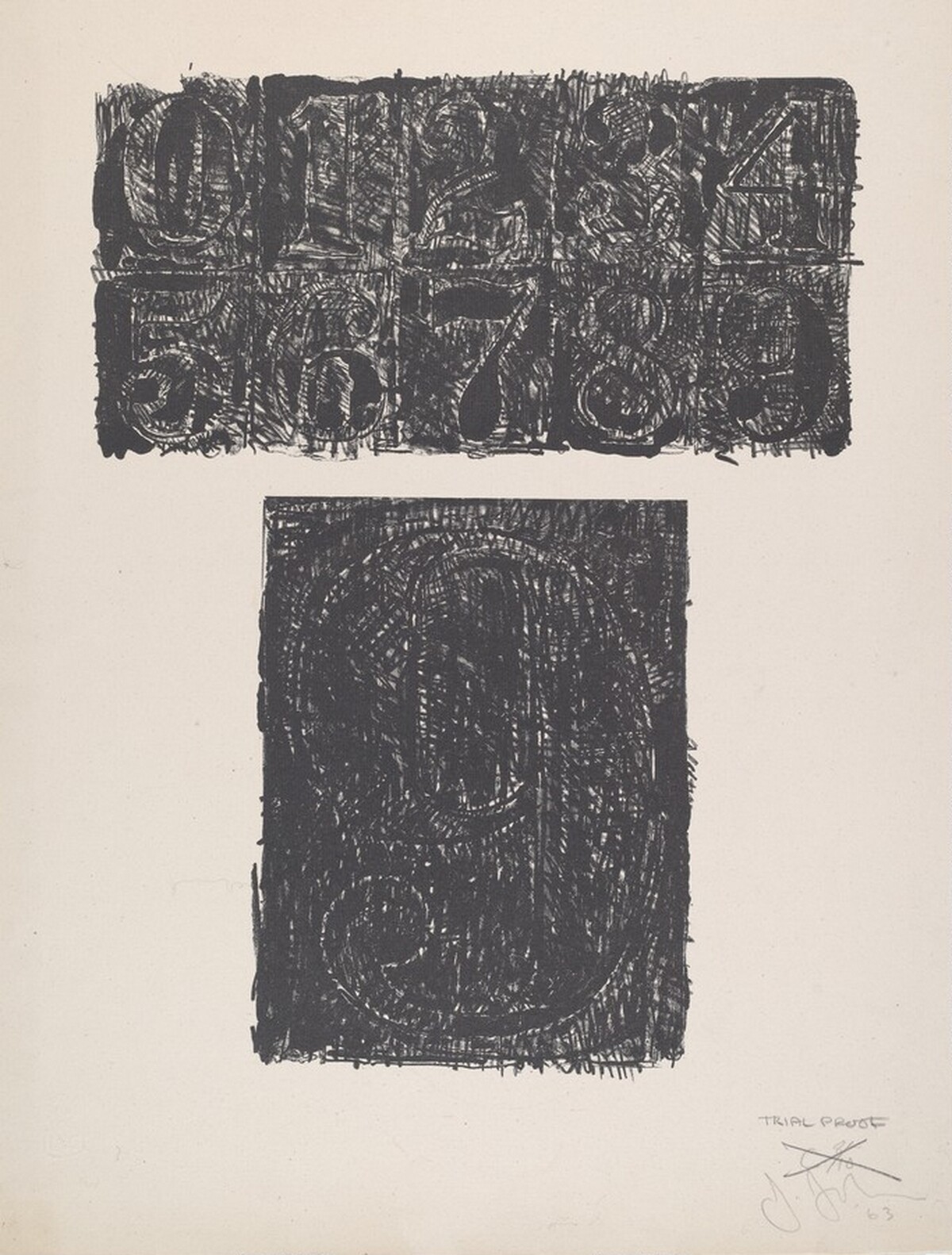 9 from 0-9 (Black) [trial proof] by Jasper Johns