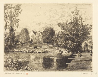 Old Foot-bridge, Banks of the Small Morin (Vieille passerelle, bords du petit morin)