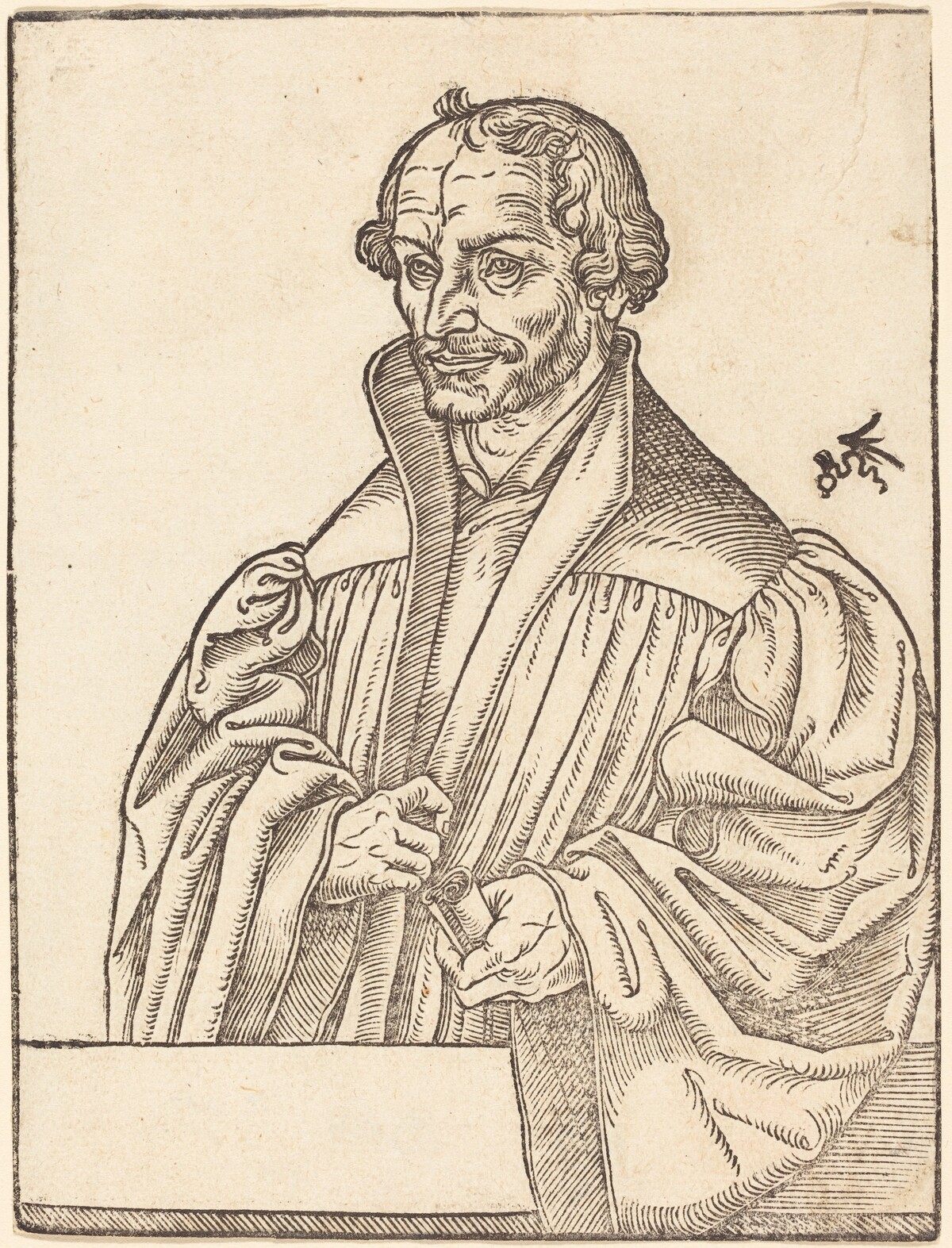 Philip Melanchton, Half-Length to the Left, Standing Behind a Breastwork by Lucas Cranach the Younger
