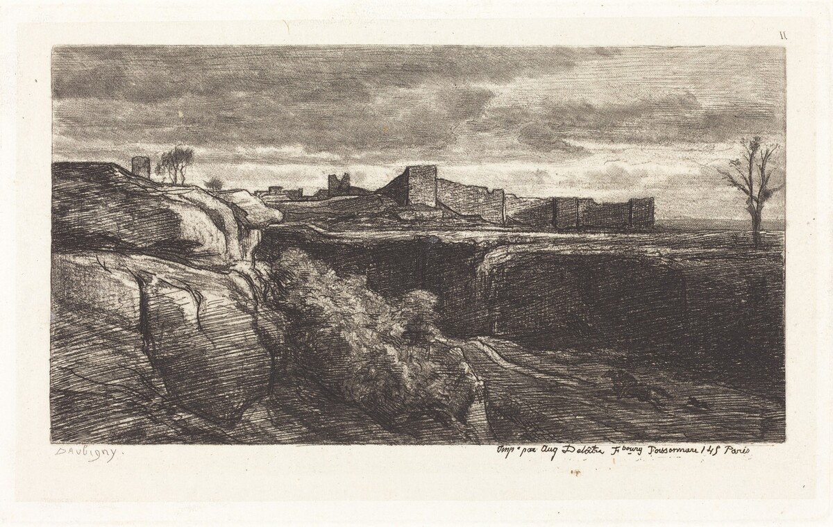 Ruins of the Chateau of Cremieux (Les Ruines du chateau de Cremieux) by Charles-François Daubigny