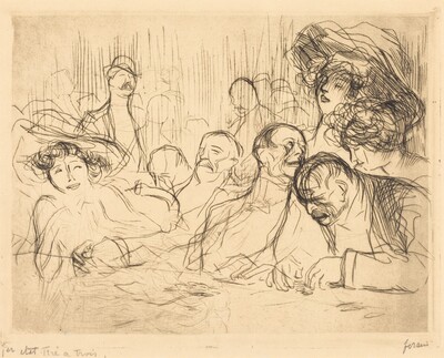 A la table de jeu (1ère planche) (At the Gambling Table) (first plate)