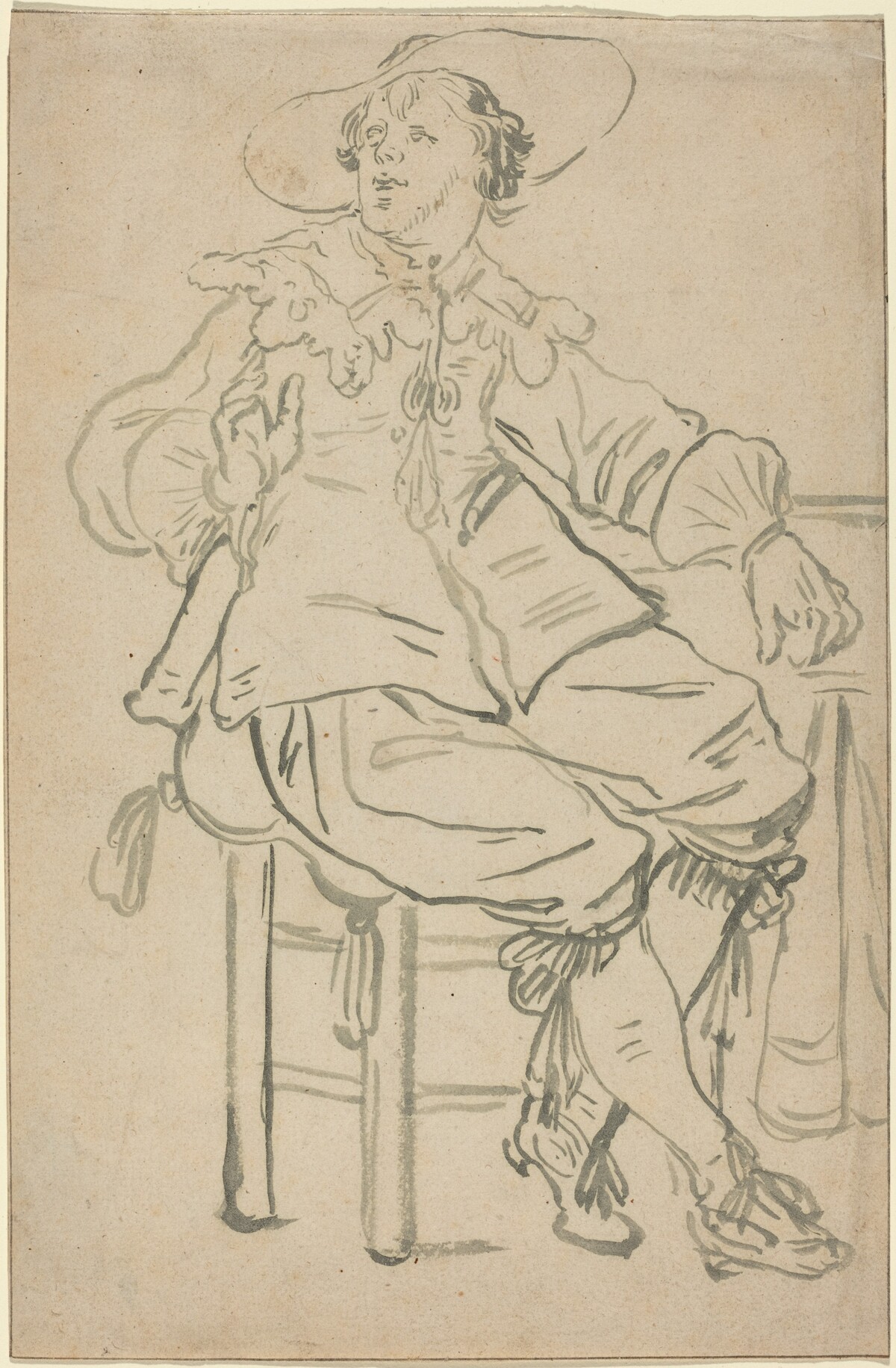 Seated Cavalier by Attributed to Jan Philipz van Bouckhorst