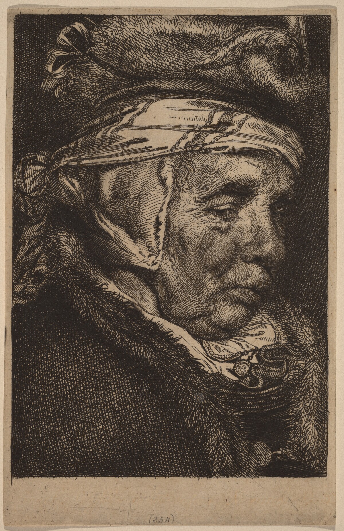 Head of an Old Woman (Visscher's Mother) by Cornelis Visscher