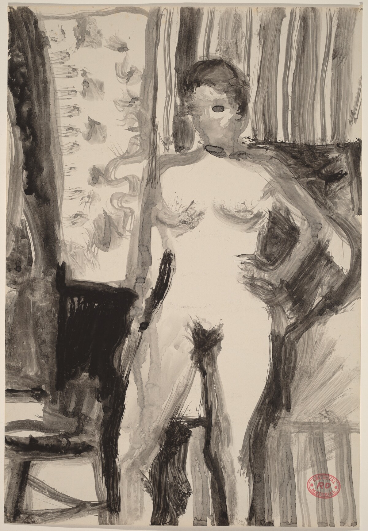 Untitled [interior with standing female nude] by Richard Diebenkorn