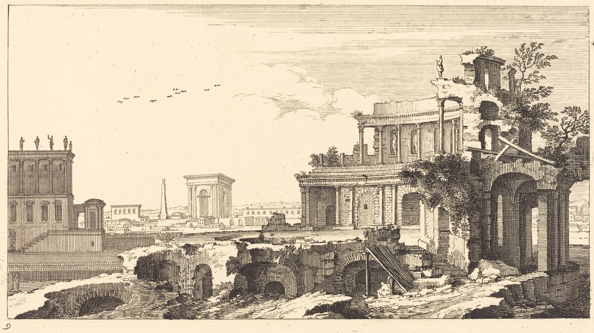 Landscape with Classical Ruins by Sébastien Le Clerc I
