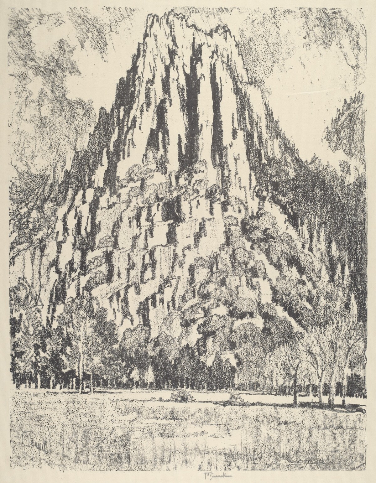 Buttresses, Yosemite by Joseph Pennell