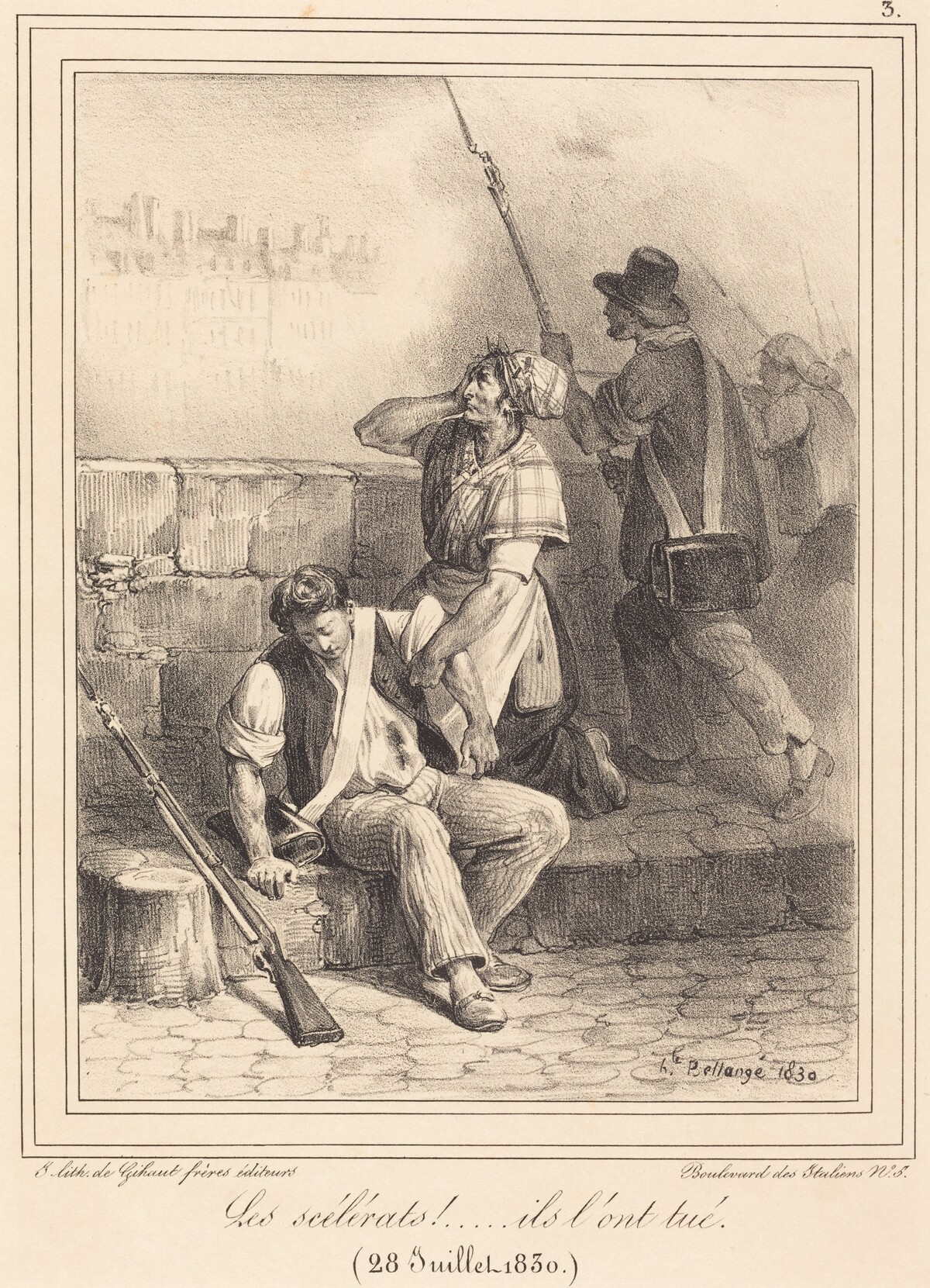 "Les Scélérats!..." by Hippolyte Bellangé