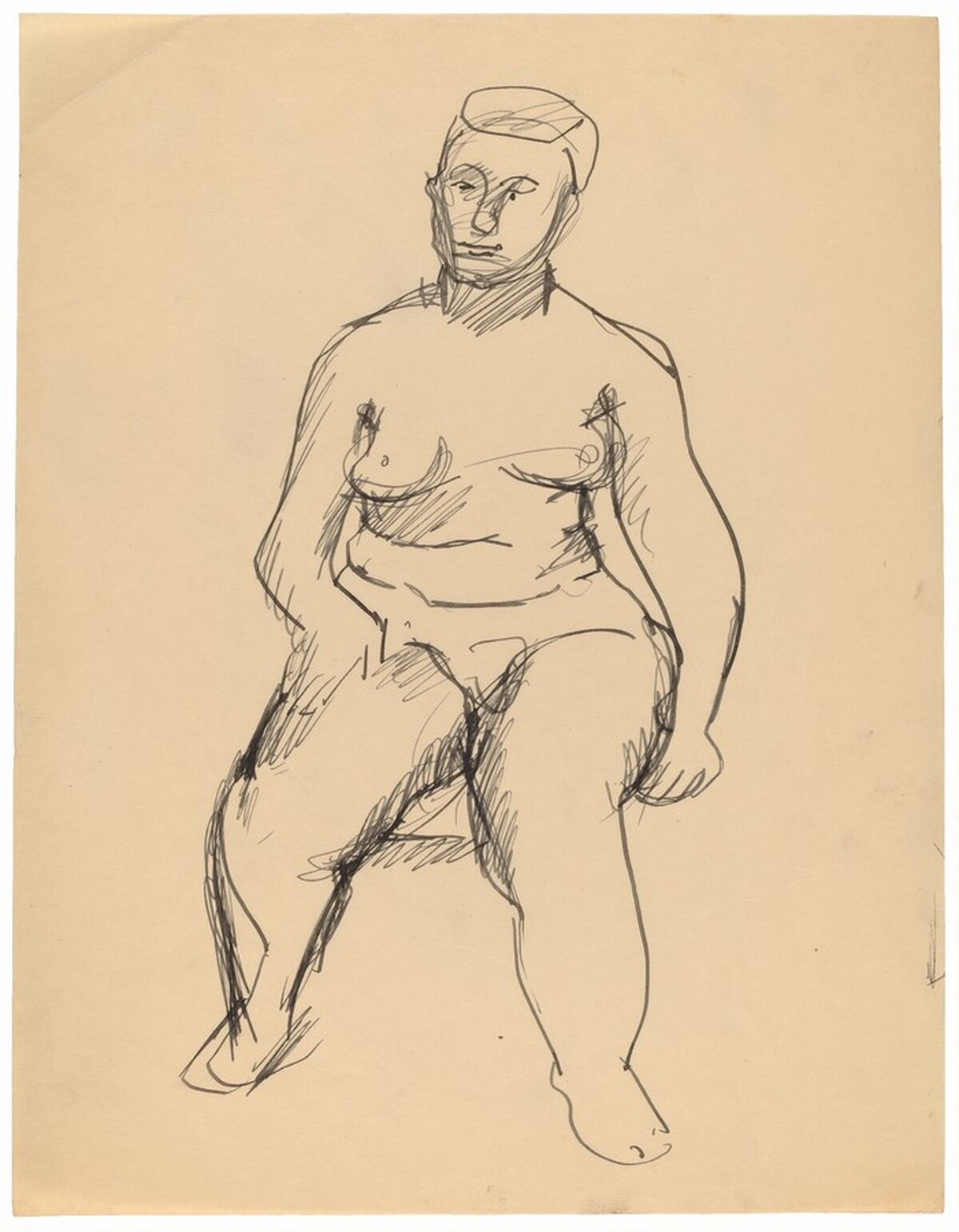 Seated Female Nude, Right Hand on Right Thigh, Frontal View by Mark Rothko