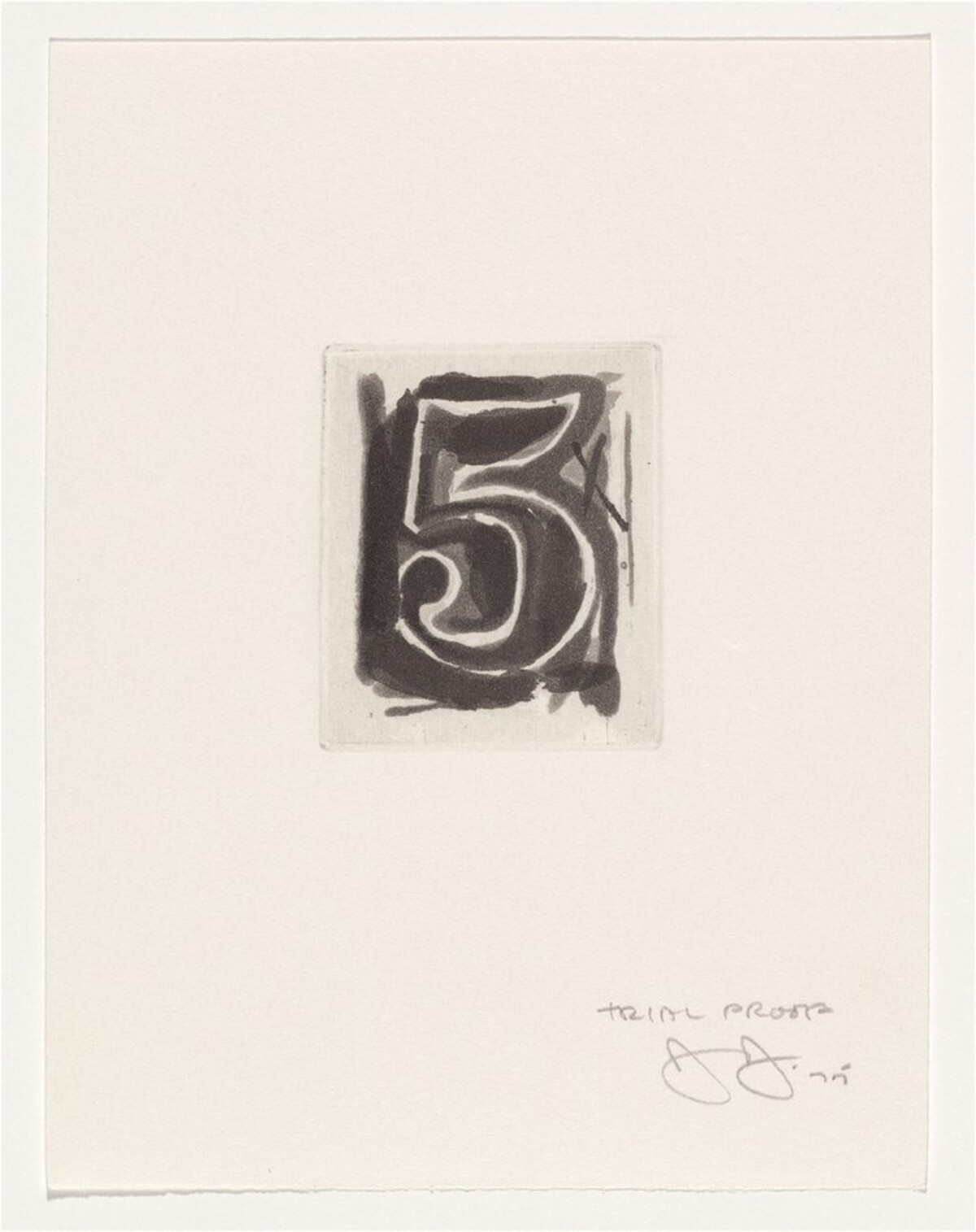 0-9 [trial proof, figure 5] by Jasper Johns