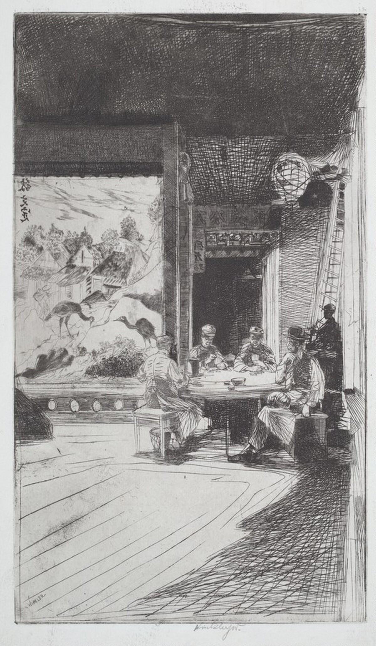 Chinese Card Players (plate A) by John W. Winkler