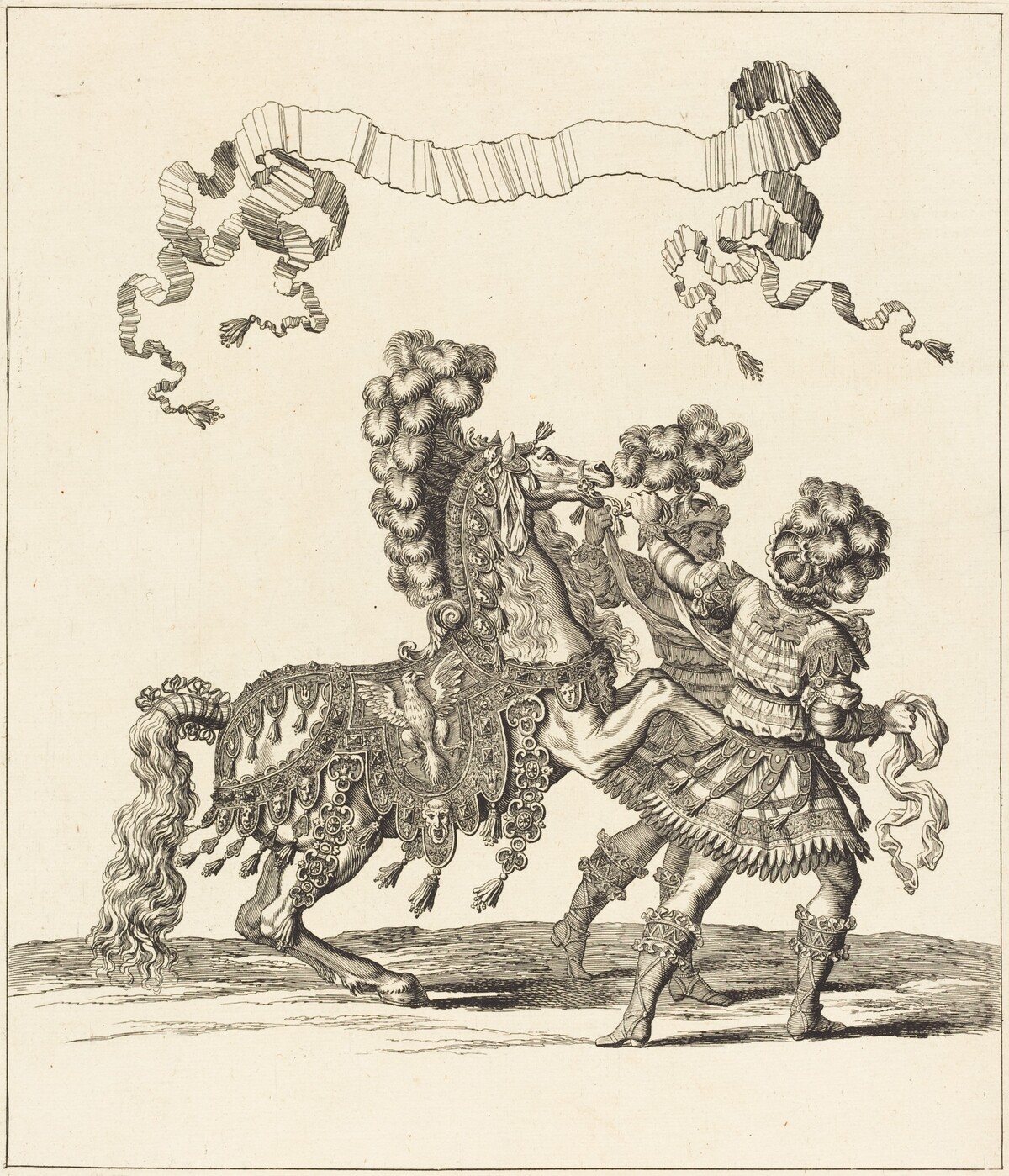 Cheval de Main et Palfreniers Romains by François Chauveau