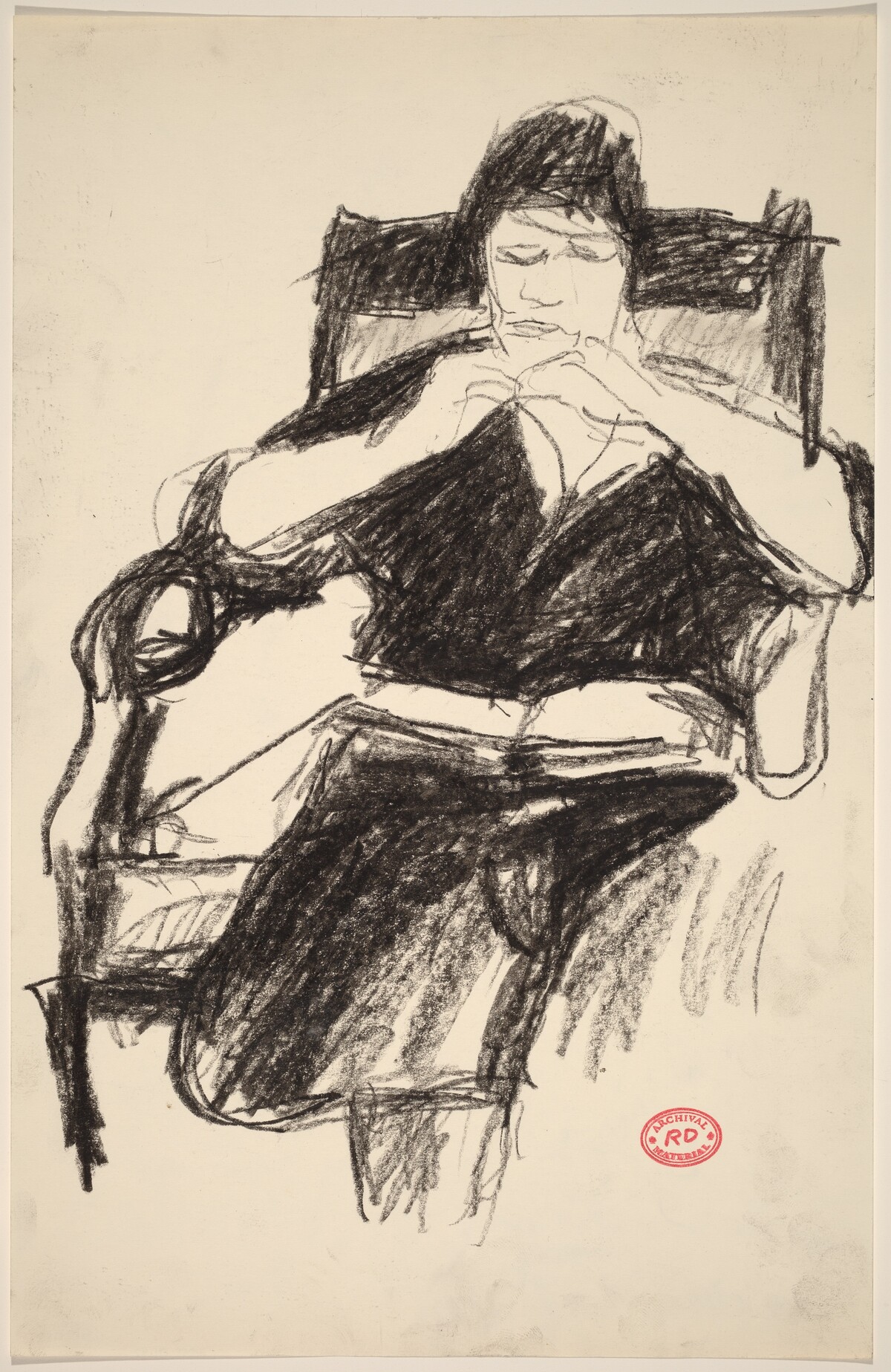 Untitled [seated woman with book in her lap] by Richard Diebenkorn