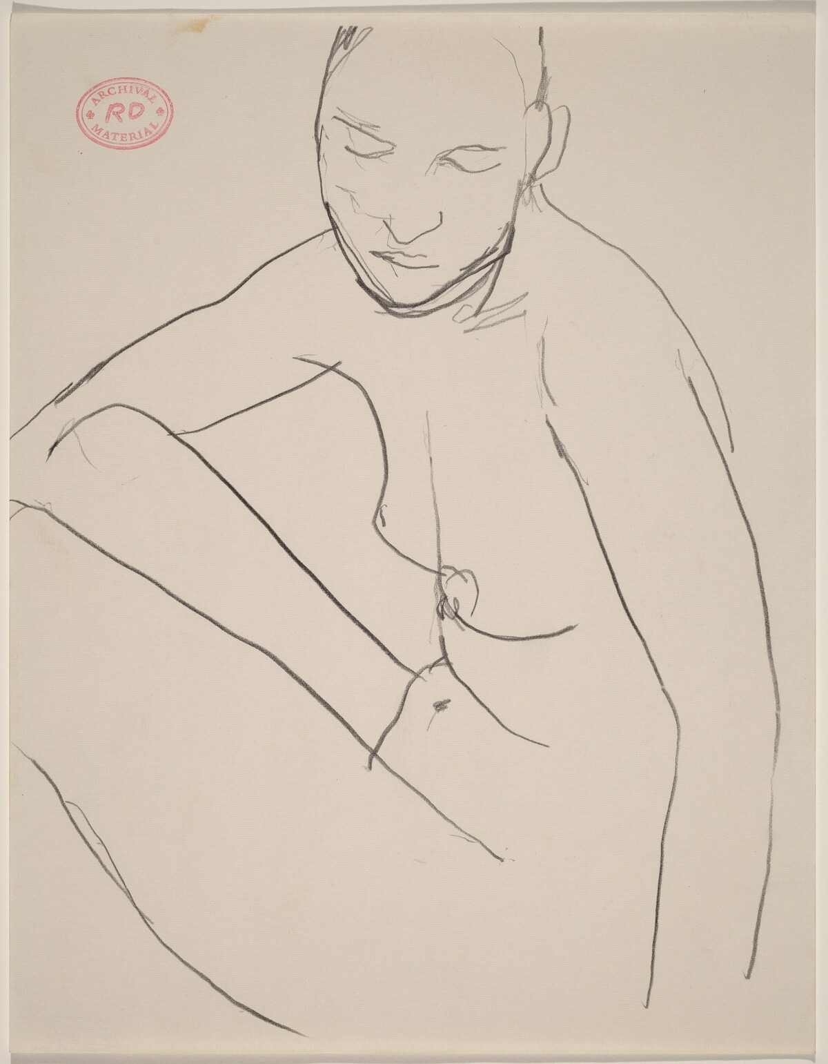 Untitled [female nude seated and looking down] by Richard Diebenkorn