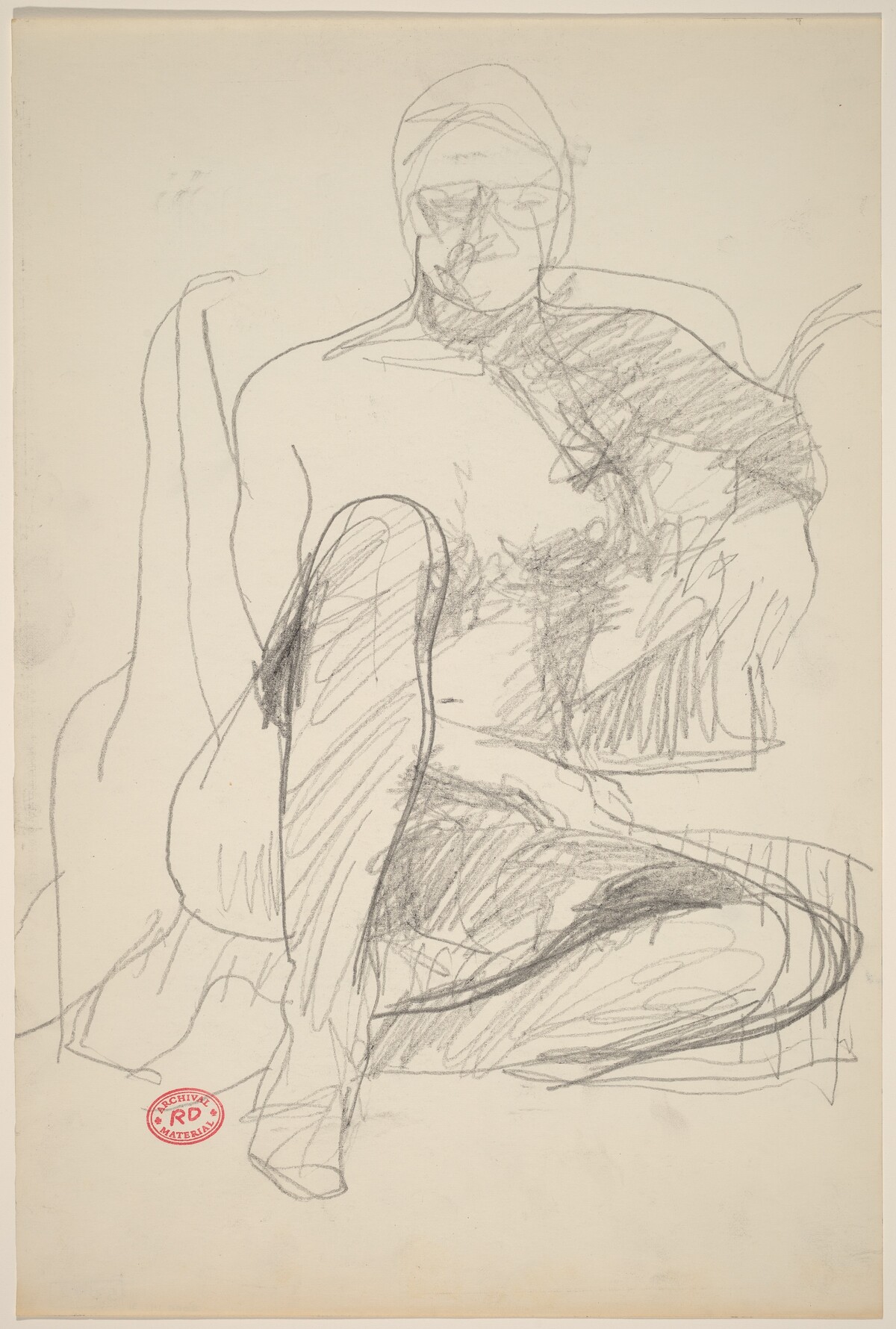Untitled [seated woman with raised knee] by Richard Diebenkorn