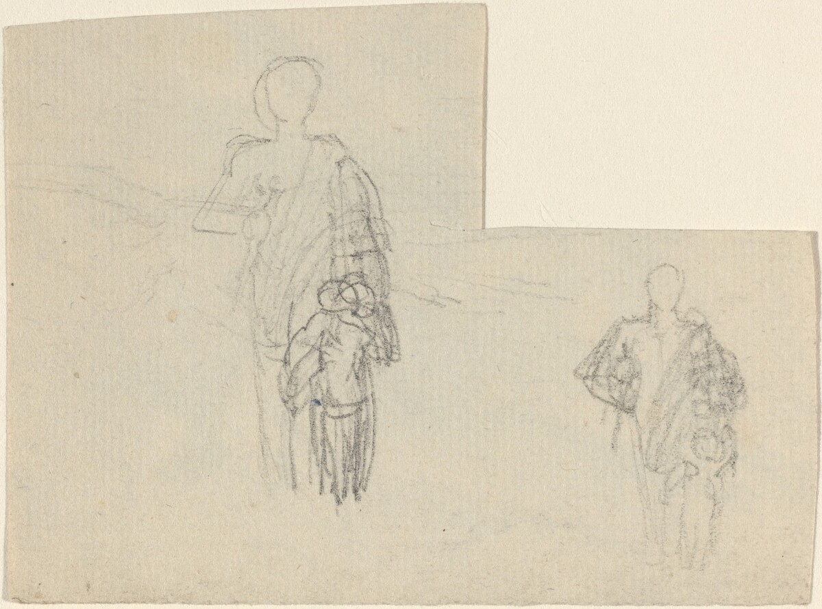 Two Studies of Standing Figure and Child by John Flaxman