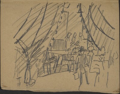 Blick in ein Interieur durch einen Vorhang (Curtains Drawn) [p. 5]