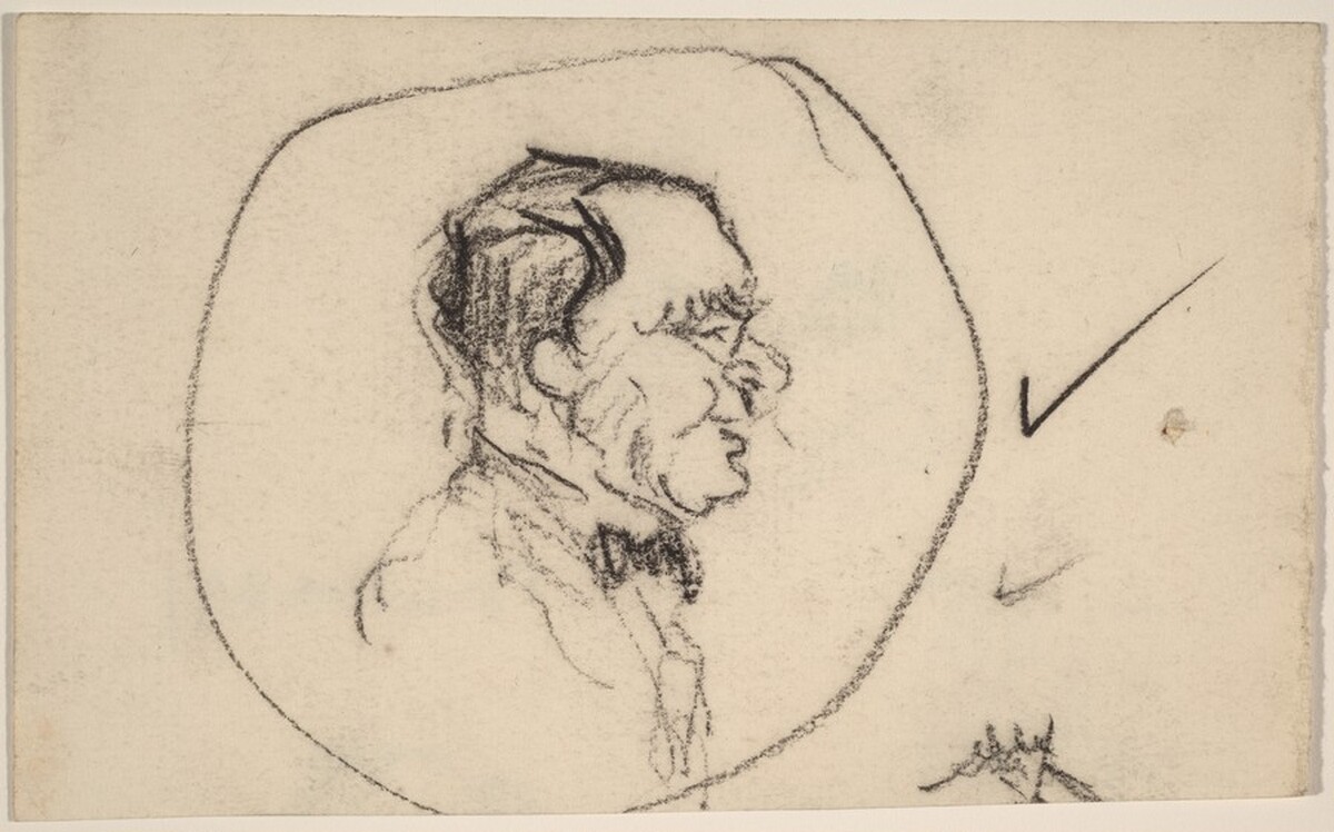 Profile Portraits of Men [recto and verso] by Alfred Bendiner