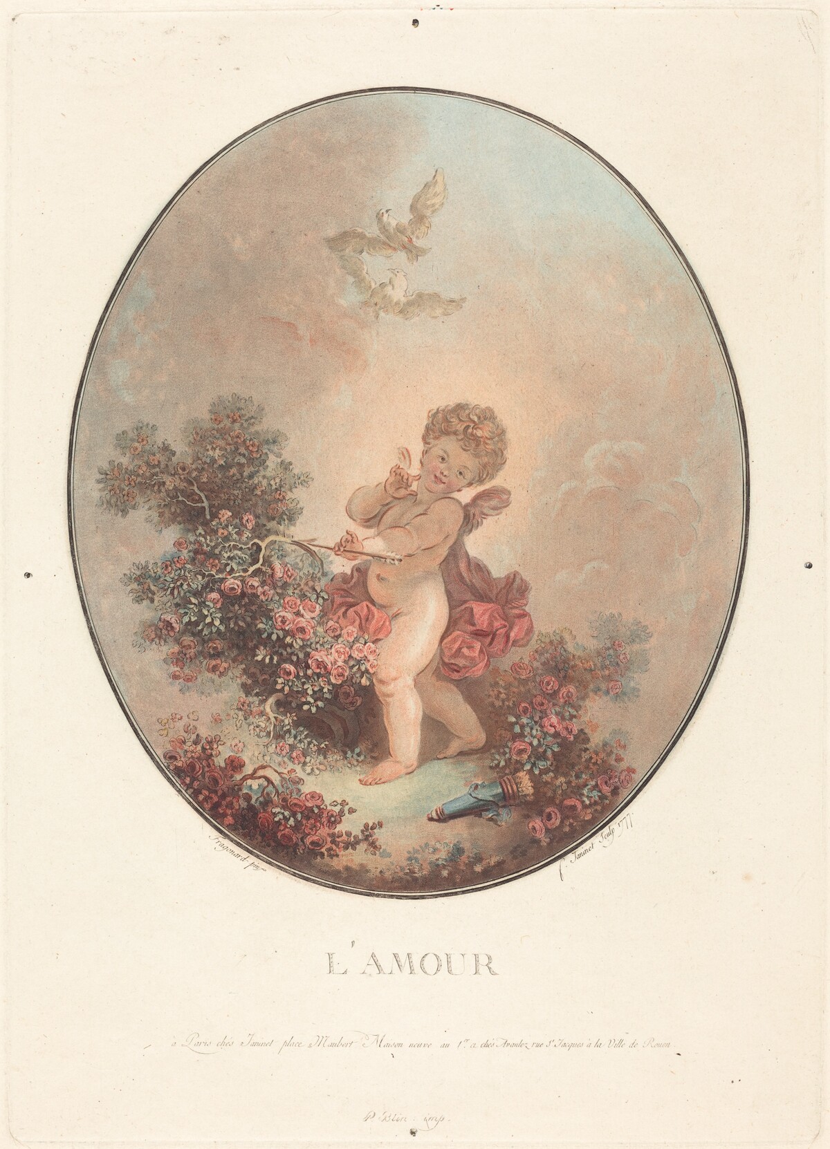 L'amour by Jean-François Janinet after Jean-Honoré Fragonard
