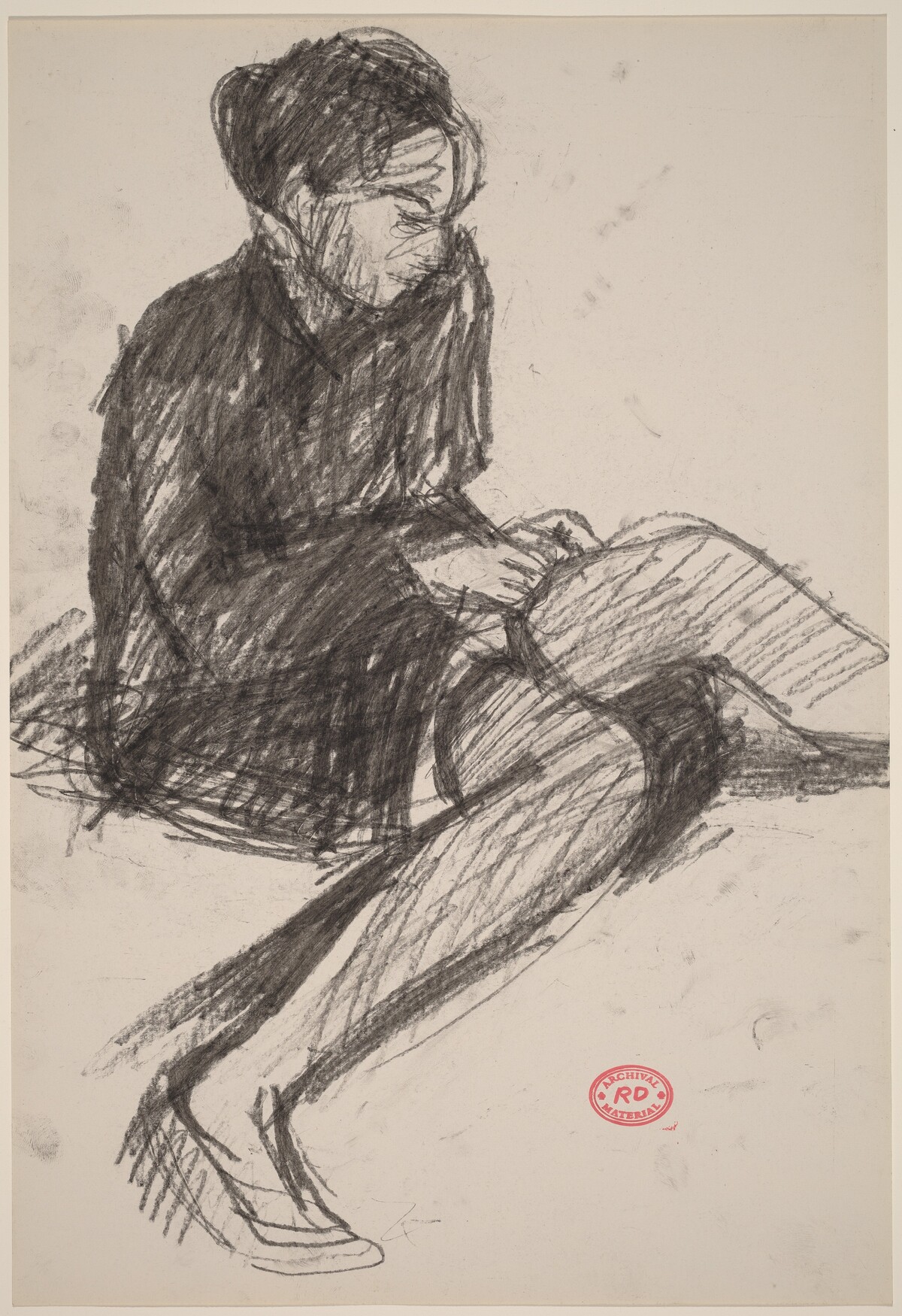 Untitled [woman putting on stockings] by Richard Diebenkorn