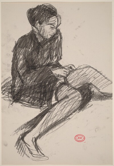 Untitled [woman putting on stockings]