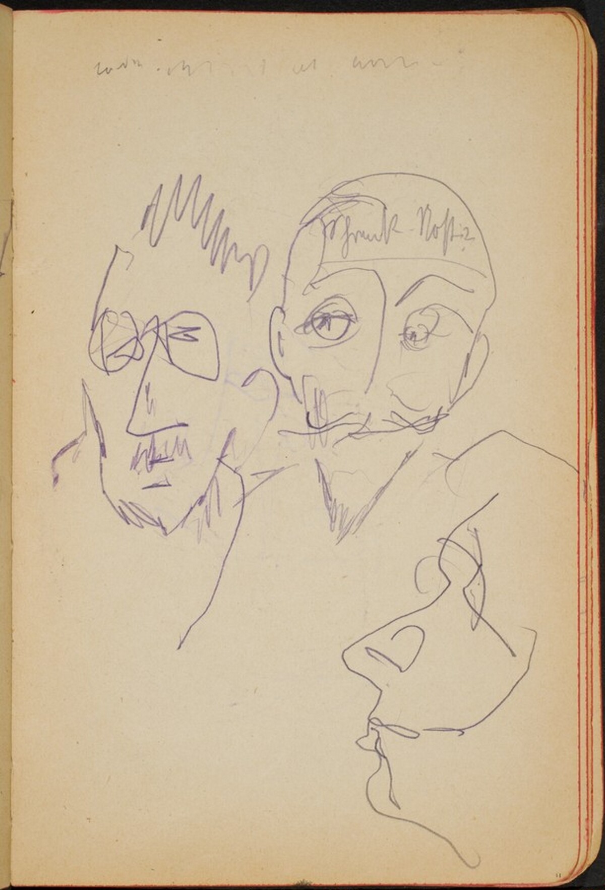 drei Köpfe und Beschriftung (Three Heads, One Notation) [p. 11] by Max Beckmann