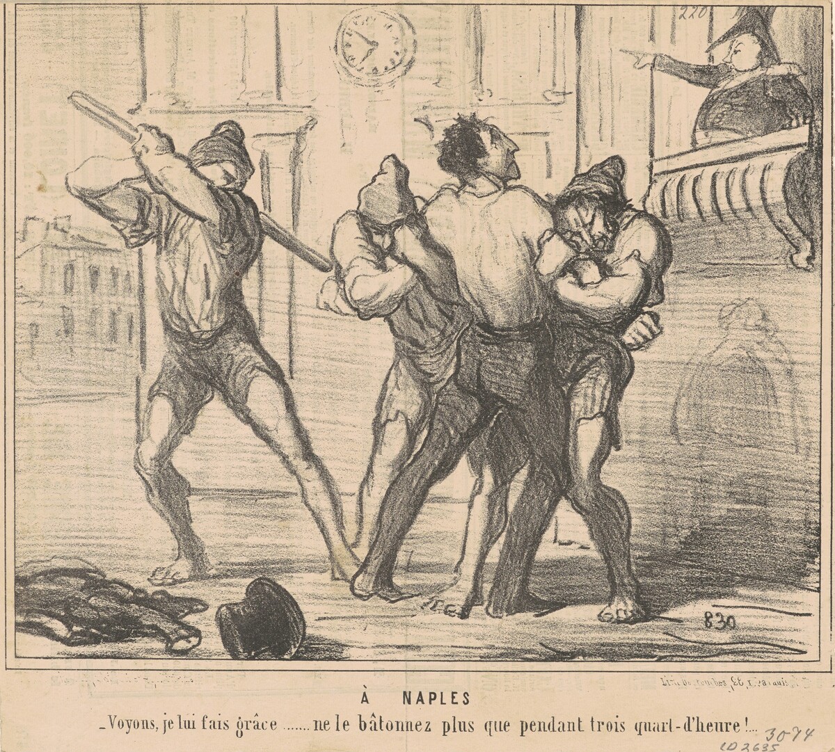 A  Naples: Voyons, je lui fais grace ... by Honoré Daumier