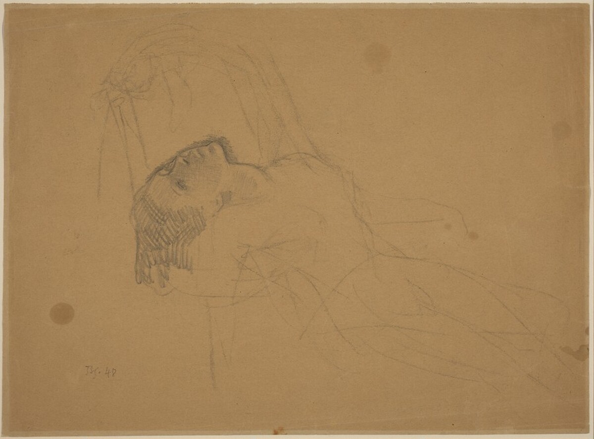 Nude Girl Stretched Out on a Chair [recto] by Balthus