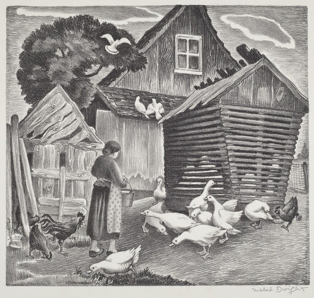 Farmyard by Mabel Dwight