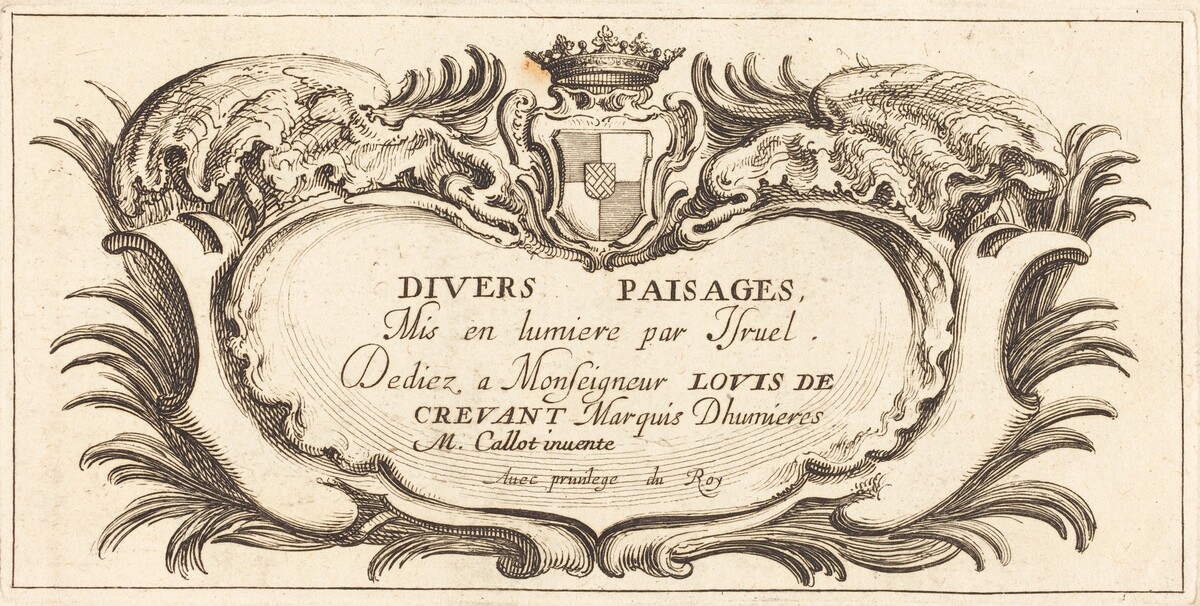 Title Page for "Various Landscapes" by after Jacques Callot