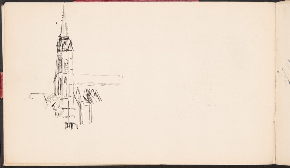Church Tower of St. Médard in Verwik (Turm der Kirche St. Médard in Verwik) [p. 2] by Max Beckmann