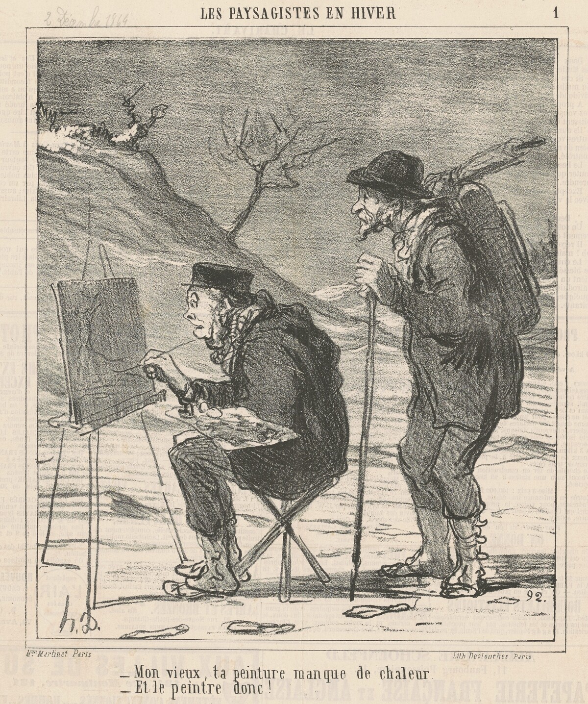 Mon vieux, ta peinture manque de chaleur ... by Honoré Daumier
