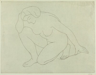 Woman Kneeling on Her Left Knee with Elbow onthe Right Knee (Femme agenouilee sur le genou gauche, le coude sur le genou droit)