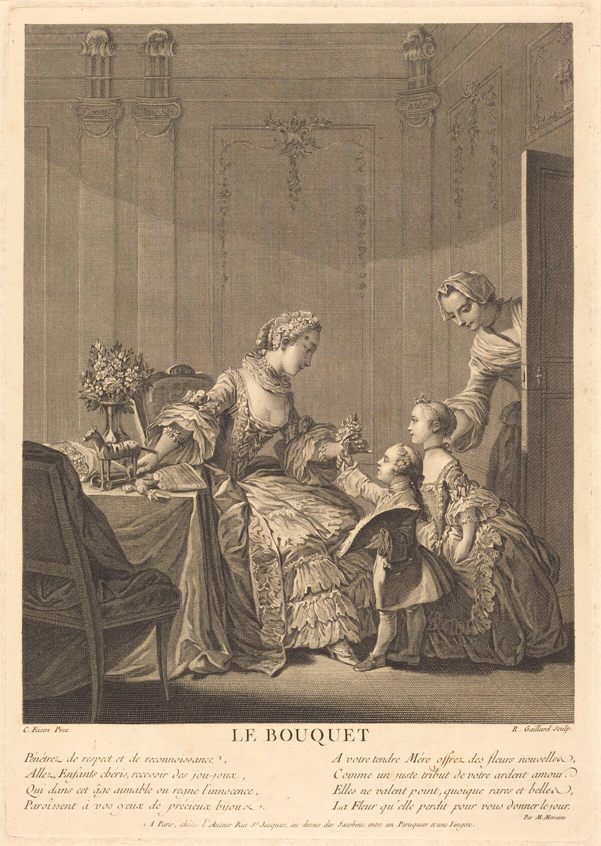 Le bouquet by René Gaillard after Charles Eisen