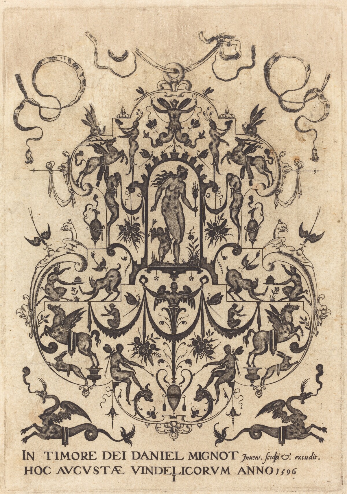Title Page: Large Pendant, Venus and Amor at Centre by Daniel Mignot