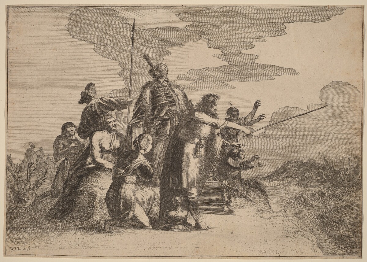 Pharoah Perishing in the Red Sea by Willem van Lande