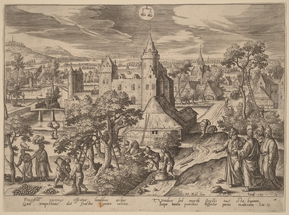 The Parable of the Barren Fig Tree by Adriaen Collaert after Hans Bol