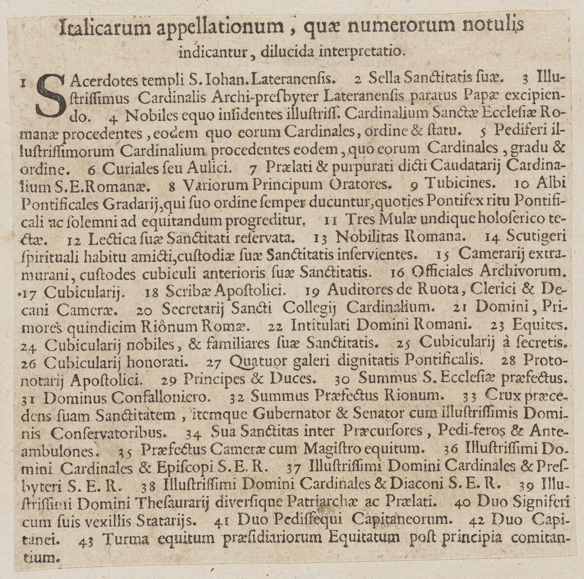 Latin captions to 'La Calvacatura con le sue Cerimonie' by Italian 16th Century