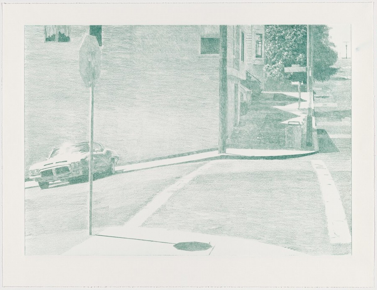 Texas and 20th Intersection [working proof 6] by Robert Bechtle