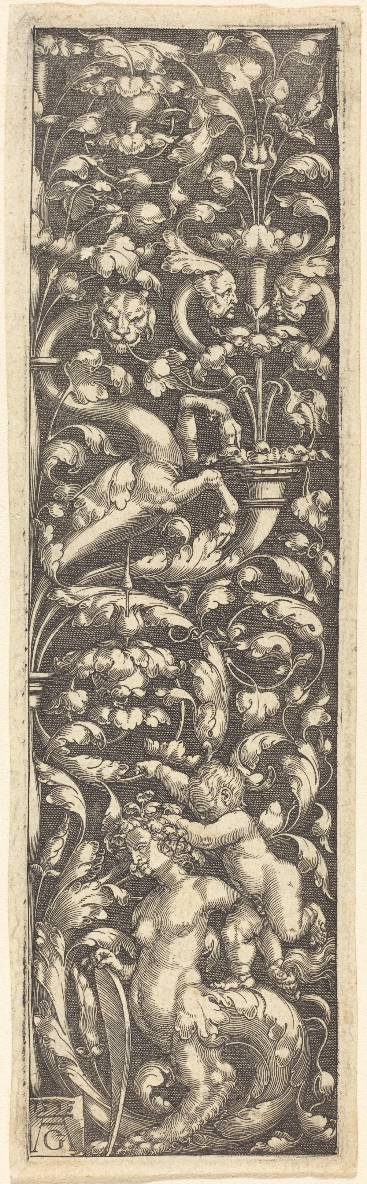Ornament with a Child on the Back of a Sphinx by Heinrich Aldegrever