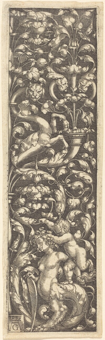 Ornament with a Child on the Back of a Sphinx
