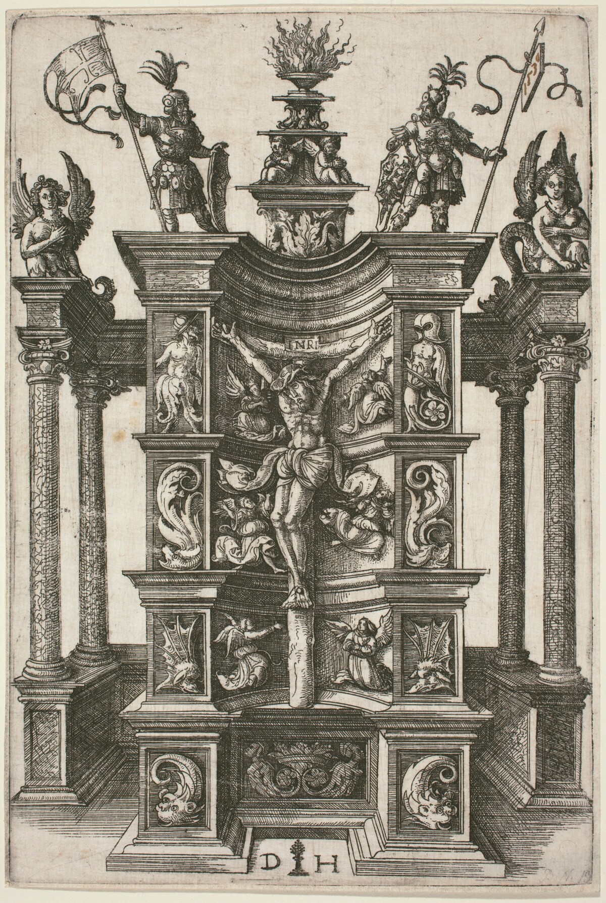 The Crucified Christ in a Decorated Niche by Daniel Hopfer