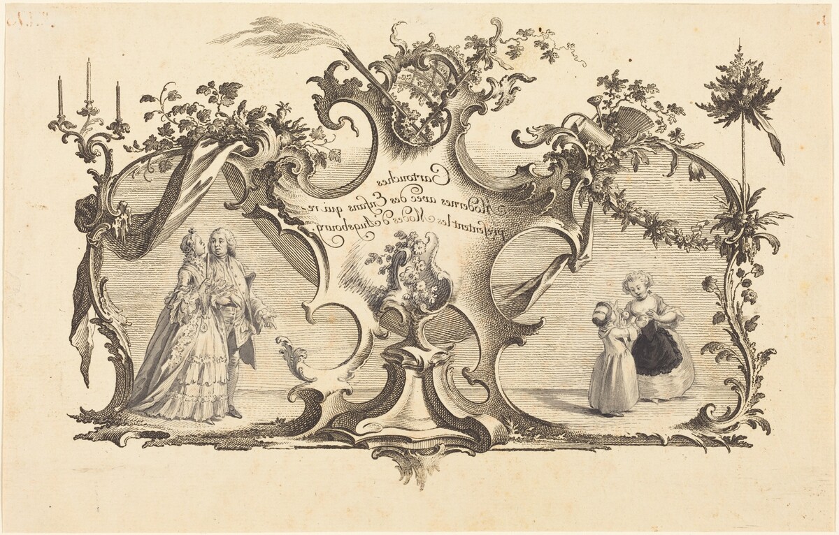 Cartouches Modernes avec des Enfans qui representant les Modes d'Augsbourg by Johann Esaias Nilson